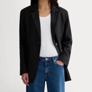 Everlane The Tencel Oversized Blazer Women's 2 Black Preppy Modern